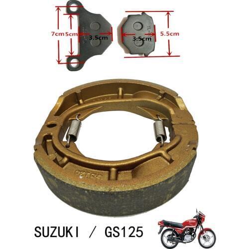 Z001 For Suzuki GS125 GS 125 Front Brake Pads & Rear Brake Shoes Set Motorcycle Tricycle 130 Type GS125 Block