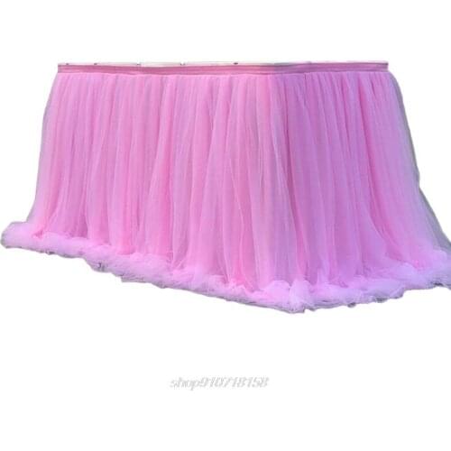 Colorful Tablecloth Tulle Dessert Reception Table Skirt Decoration for Wedding Party Home Birthday A19 21 Dropship