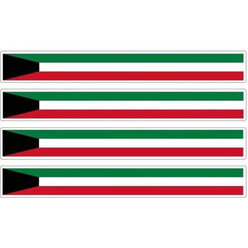 Hot 4pcs Patriotic Stickers Flag Stripes Vinyl PVC 13cm X 1.7cm Car Motorcycle Reflective Tuning Kiuwait Car Sticker