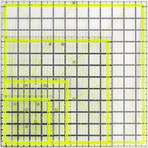 LMDZ Square Quilting Rulers Fabric Cutting Ruler Acrylic Quilters Rulers Clear Mark For Quilting And Sewing