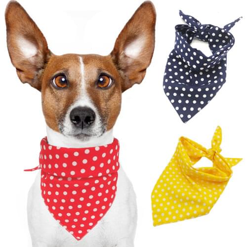 INS Cute Pet Saliva Towel Double-sided Polka Dot Cat Scarf Bibs Princess Dogs Pets Accessories Summer Dog Fashion Dropshipping
