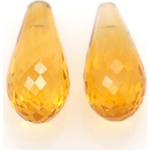 9.74ct Set Citrine Briolette Cut