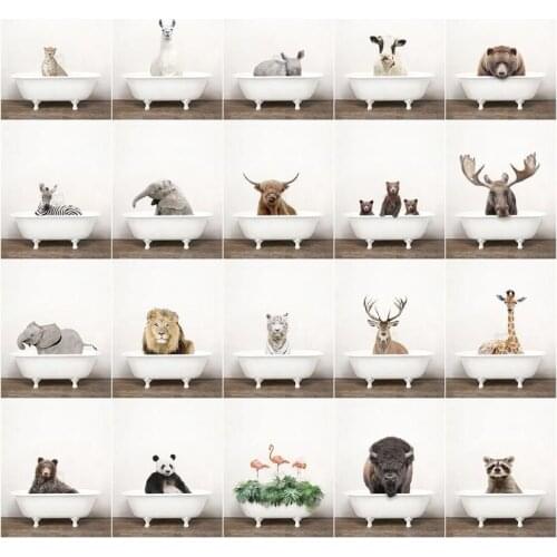 CHENISTORY DIY Painting By Numbers Lion Tiger With Frame Handpainted Oil Painting Bathtub Animal Acrylic Paint On Canvas Gift