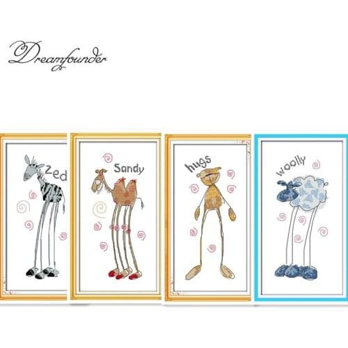Zebra with long legs cross stitch kit aida 14ct 11ct count printed canvas stitches embroidery DIY handmade needlework