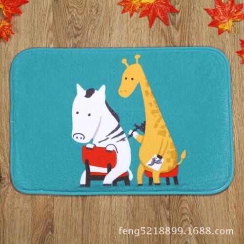 Latest design deer pony home front bedroom carpet slip mats