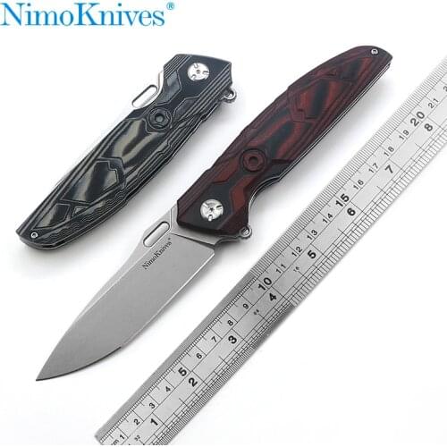 Nimo Knives Original Design Portable Quick-Opening Folding Knife D2 Blade Vicissitudes Stone Washing G10 Handle Outdoor EDC Tool