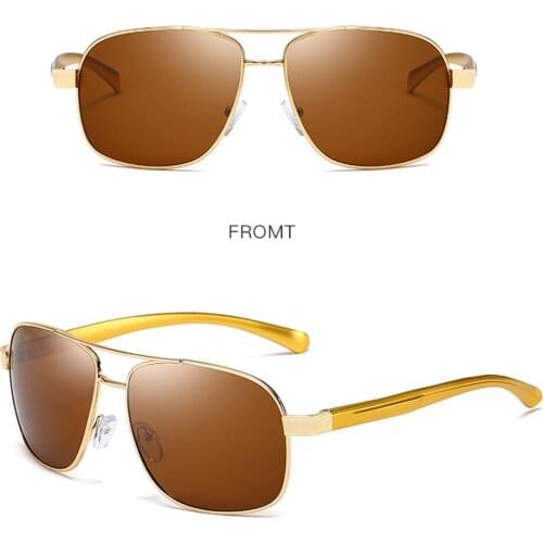 Double Bridge Rectangle Men Women Polarized Sun Glasses Polarized Sunglasses Custom Made Myopia Minus Prescription Lens -1 to -6