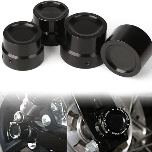 Front And Rear Axle Nut Cover Cap Black Aluminum Rough Craft Carving For Sportster XL883 XL1200 Street500