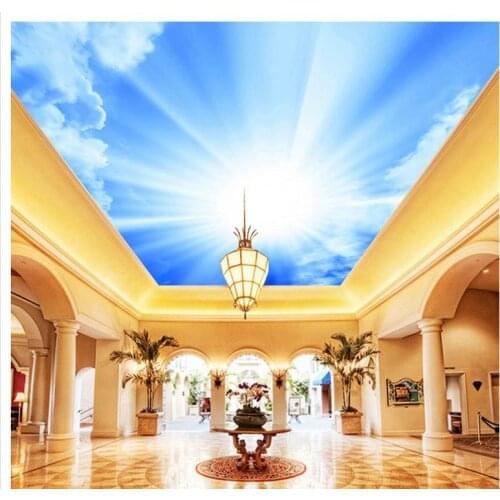 Custom 3d photo wall paper Blue sky cloud ceiling Style wallpaper Wall Decoration Home Decoration