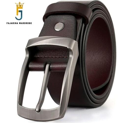 FAJARINA Famous Brand Designer Mens Genuine Leather Belt Mens Man Casual Style Waistband Belts for Men Jeans 38mm Wide N17FJ408