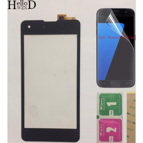 Mobile Touch Panel For Highscreen Omega Prime S Touch Screen TouchScreen Front Glass Digitizer Sensor + Protector Film