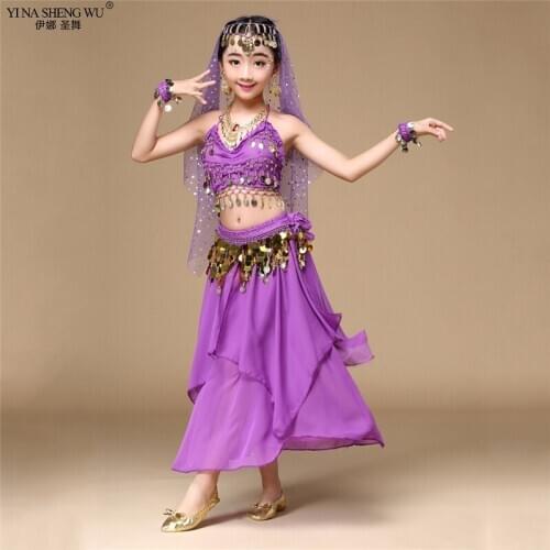 Kids Belly Dance Costumes Set Oriental Dance Costumes Bellydance Set Girls Egyptian Bollywood Indian Kids Belly Dancing Clothing
