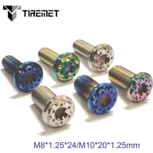 Titanium Bolts Flange Hex Head Screw M8x24*1.25/M10*20*1.25mm Fit motor bicycle car Tiremet