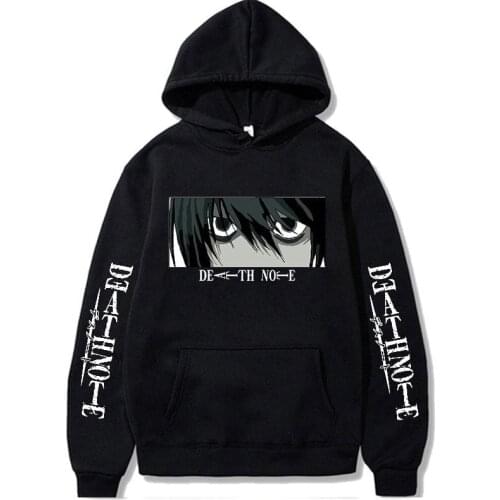 Death Note Anime Men Women Hoodie Kira L Lawliet Eyes Print Sweatshirts Long Sleeve Harajuku Street Style Pullover Cloth