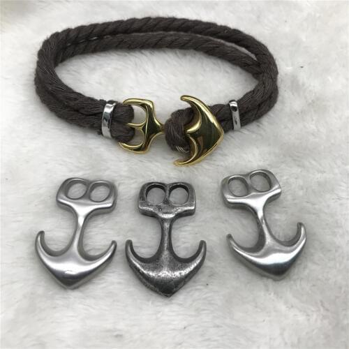 Wonlee Winle Stainless Steel 4*6mm Hole Ferry Hook Pendant Connetors Charm Fit DIY Men Bracelet Jewelry Making(Without Bracelet)