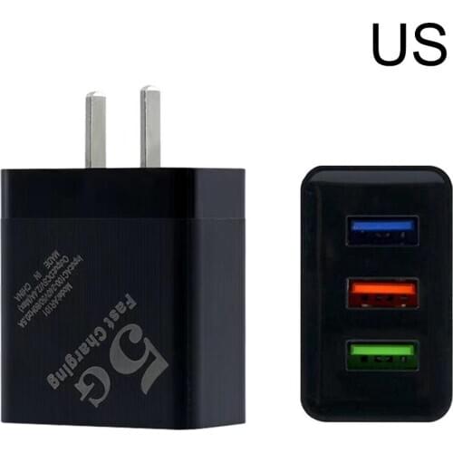 Charger With 3 USB Mobile Phone PC IPad USB Charger Home Wall Travel Charger Adapter For Cellphone IPhone Huawei EU/US Plug