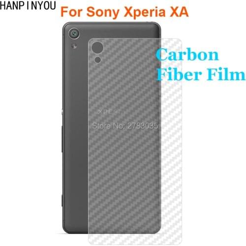 For Sony Xperia XA / XA Dual 5.0" Durable 3D Anti-fingerprint Transparent Carbon Fiber Back Film Screen Protector Rear Cover