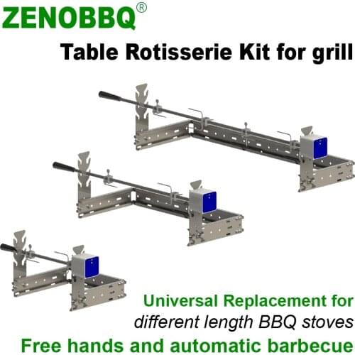 ZENOBBQ Rotisserie Kit Universal Replacment Grills Table Windproof Electric Automatic USB Motor Camping BBQ Roaster Accessories