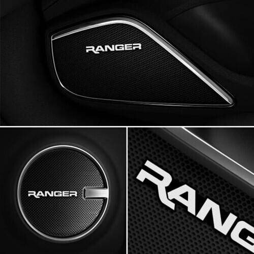 10pcs 3D aluminum speaker stereo speaker badge emblem Sticker for Ford Ranger T6 2008 2017 2018 Accessories Car Styling