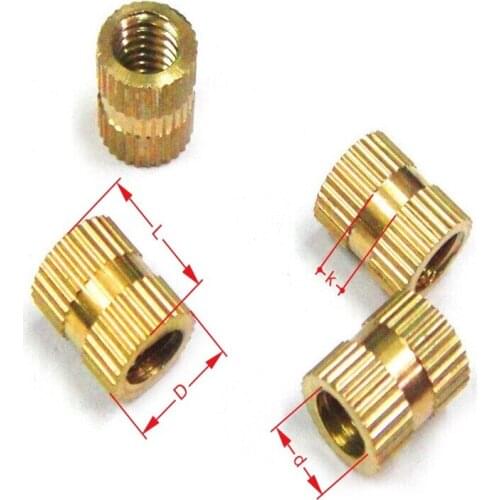 100pcs/lot Brass insert nut injection molding knurled nuts M1 M1.2 M1.4 M1.6