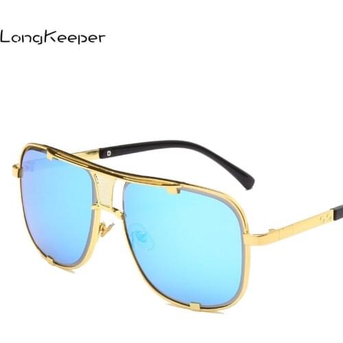 2020 New Style Oversized Sunglasses Men Brand Designer Retro Metal Sun Glasses Male Big Frame Eyewear UV400 lentes de sol hombre