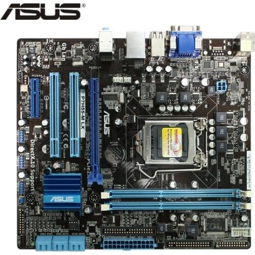 ASUS P7H55-M LX Original Computer P7H55M LX 1156 Motherboard Socket P7 H55 M LX LGA uATX DDR3 DVI VGA USB2.0 Desktop Mainboard
