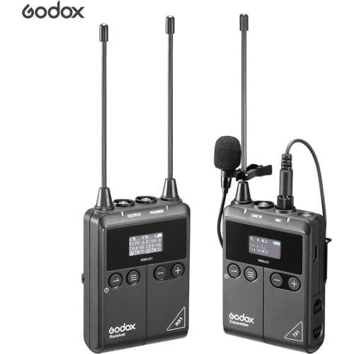 Godox WMicS1 kit1 UHF Wireless Microphone System with 1pc TX1 Portable Body-pack Transmitter + 1pc RX1 Portable Receiver