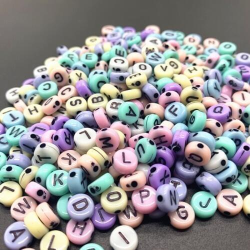 100pcs 6mm Mix Letter Beads Round Alphabet Beads Acrylic Beads DIY Jewelry Making For Bracelet Necklace Accessories#01