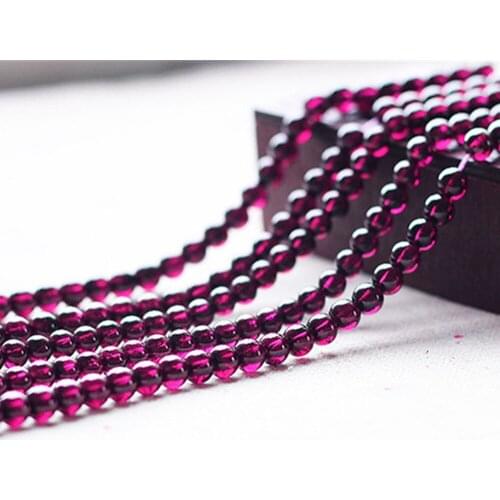 Grade AA Natural Rhodolite Garnet Beads 2mm-6mm Rose Red Color NOT Dyed Smooth Polished Round 15 Inch Strand SL22