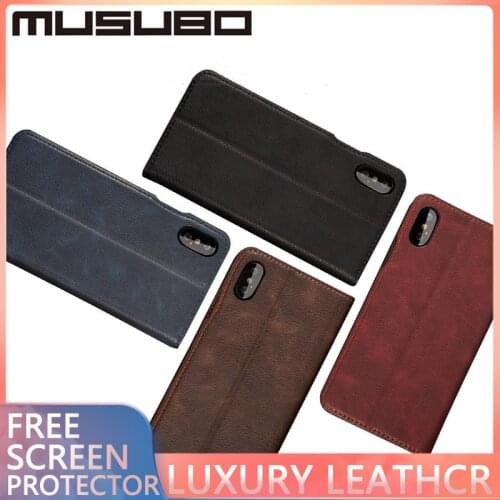 MUSUBO Luxury Leather Case For iPhone XS Max XR 11 Pro Flip Card Magnetic Shockproof Stand Cpque For iPhone SE 2020 Cover