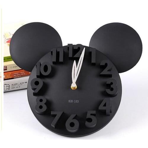 Cartoon creation of 3 d digital wall clock, novel children bedroom adornment wall clock, wall clock,Red, pink, blue