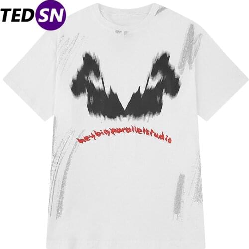 Cotton Loose Short Sleeve Shirt Retro Graffiti Flame Print Tshirt 2021 Summer Casual Tshirt Harajuku T-Shirt Streetwear Hip Hop