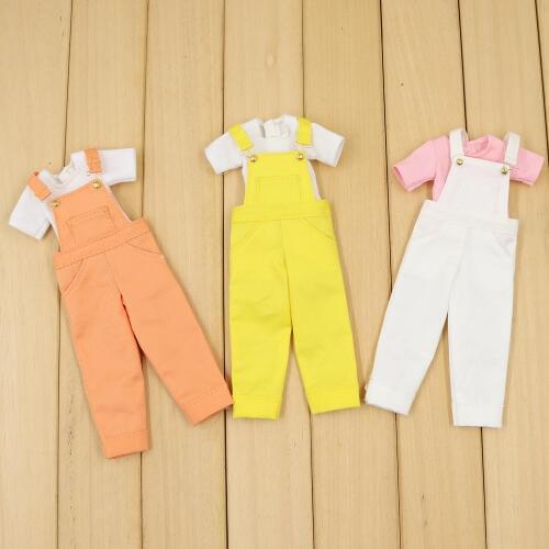Suit for 30cm blyth doll leisure overalls with T-shirt for the 1/6 BJD joint body dressing ICY NEO