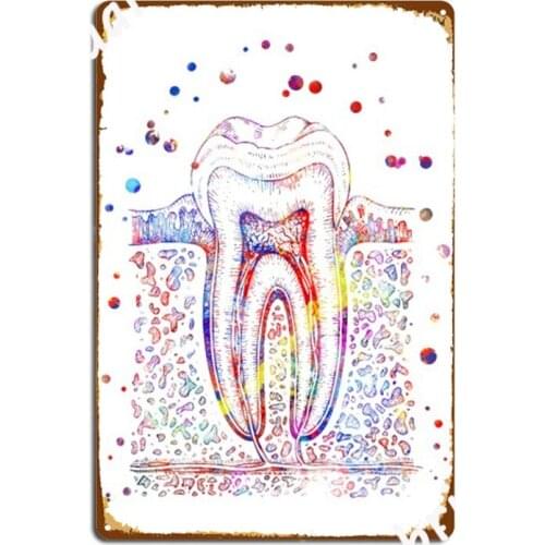 Tooth Dental Print Medical Art Metal Signs Wall Cave Decoration Plaques Living Room Tin sign Posters