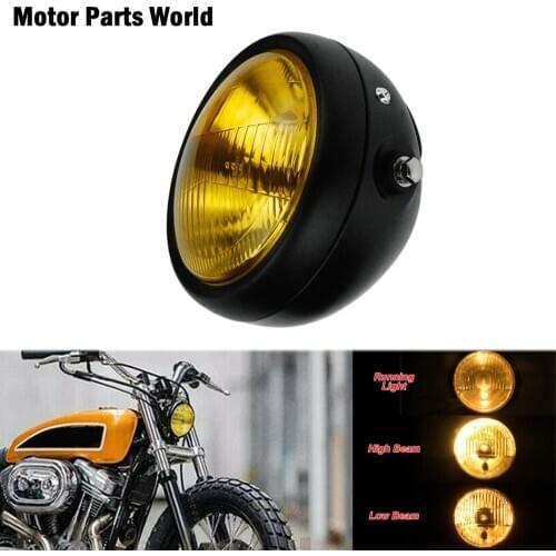 Motorcycle 6'' Headlight Grill Amber Cover Round Lamp For Harley Dyna Fat Bob FXDF Street Bob Sportster XL Softail Custom FXSTC