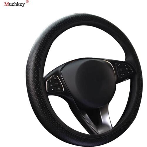 Muchkey Brand Leather Universal Car Steering-Wheel Cover 36CM-40CM Anti-Slip High Quality Auto Interior Accessories