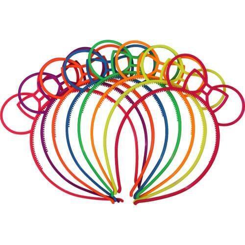 2017 New Arrival 12pcs/lot Children Hairbands Character Pattern Headbands For Kids Girls Plastic Bows Hairband GHB002