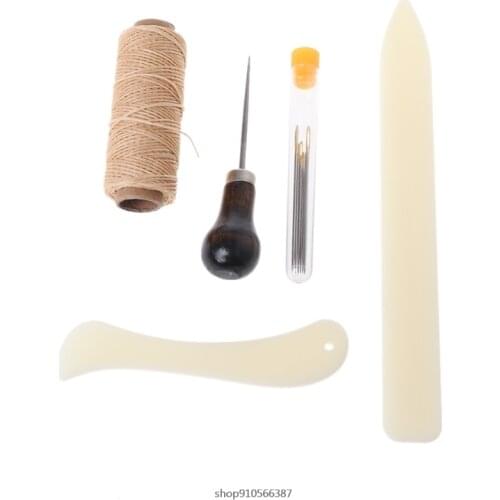 New 11 Pieces Bookbinding Kit Starter Tools Set Bone Folder Paper Crafts Sewing J28 21 Dropshipping