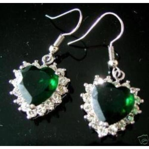Wholesale 925 Sterling Earrings Gift Womens Pretty Tibet green CZ gem earring Earring for women jewelry