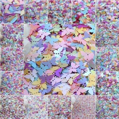 Paillettes AB Mixed Color Multiple Shapes Loose PVC Sequins Sewing Findings Craft Christmas Wedding Party Art DIY Decoration 20g