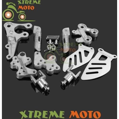 Front Rider Footrests Foot Peg Rest Pedal Tripod Brackets Mount For Suzuki GSXR1000 GSXR 1000 2005 2006 2007 2008 2009 2010 2011
