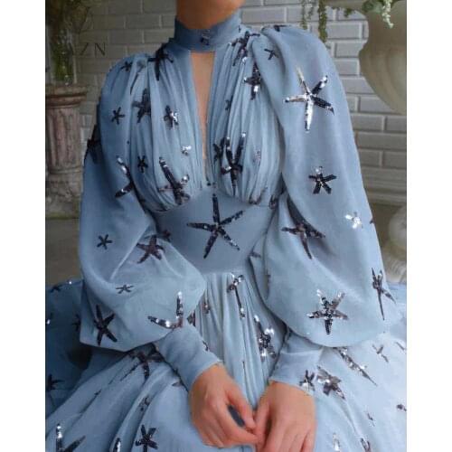 VAZN 2021 New Floor-length Evening Gown Women Elegant Fashion Dress Tulle Banquet Party Dress Sexy Shinny Young Lady Dress