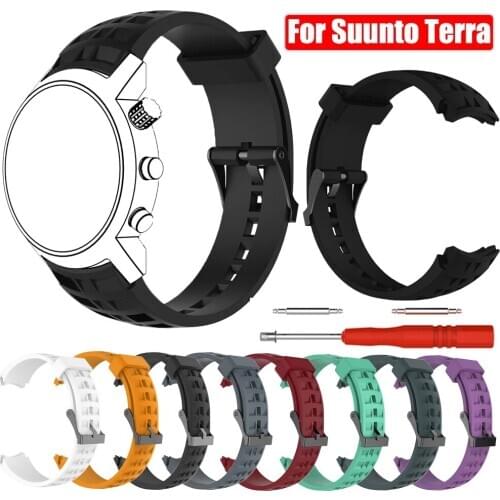 Outdoor Sport Soft Durable Silicone Watch Band Strap for Suunto Terra Rubber Replacement Wristband for Suunto Terra Bracelet