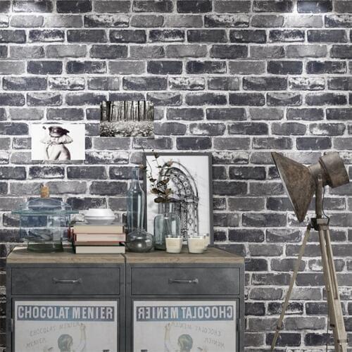 Retro Brick Waterproof 3D Stone Wallpaper PVC Vintage Stone Textured Vinyl Wall Stickers Living Room Restaurant Bar Rustic Decor