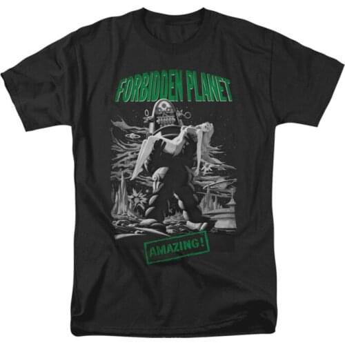 Retro Classic Forbidden Planet Robot Poster T-Shirt. Summer Cotton Short Sleeve O-Neck Mens T Shirt New S-3XL