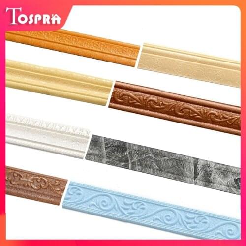 29 Styles 3D Pattern Foam Corner Line Self-adhesive Wall Waist Line Waterproof Decor Wall Sticker Border Wall Edge Strip