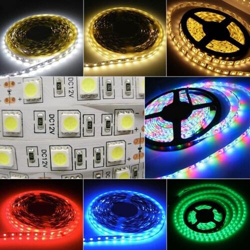 5M 5050 RGB LED Strip Light 300 LEDs DC 12V Red Blue Warm Cool White Waterproof Flexible SMD 3528 LED Diode Ribbon Tape Lamp