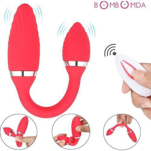 20 speed Dual Motor Vibrating G-spot Vibrator Strapon Anal Vibrator Clitoral Stimulator Adult Sex Toy for Women Masturbator Shop