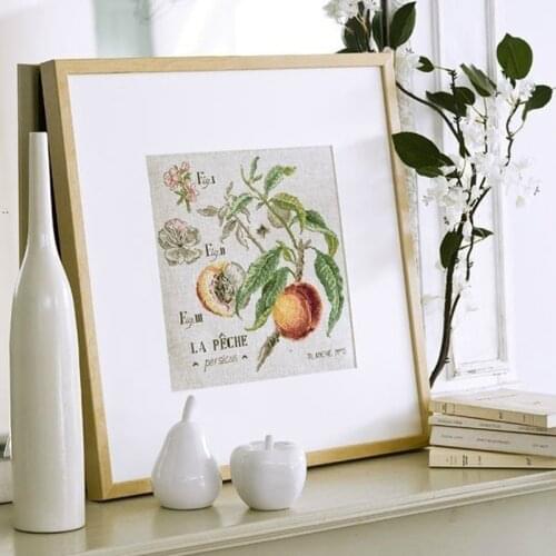 Top Quality Counted Cross Stitch Kit Peach LA Peche Fruit Botanical Botanique cross stitch embroidery