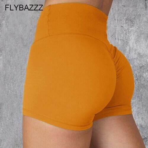 Women Seamless Casual Solid Yoga Shorts High Waist Tummy Control Push Up Fitness Running Gym Shorts Stretch Sports Short Pants